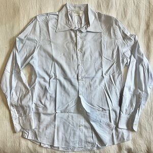 SUITSUPPLY Blue Stripe Oxford Stretch Button Down Shirt 17 XL Slim